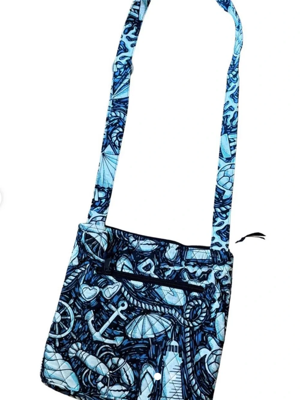 Vera Bradley Navy and White Nautical Print Crossbody Bag